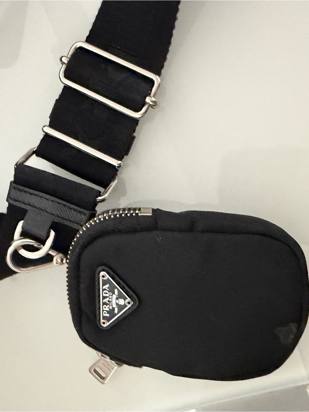 Prada Black Leather Crossbody with Silver-Tone Chain - Picture 5 of 6